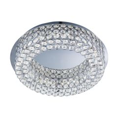 Searchlight 4291-54CC Vesta Flush Ceiling Light With Halo Of Decorative Crystal Buttons In Chrome