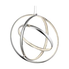 Searchlight 5013-3CC Rings Three Light Ceiling Pendant In Chrome With Crystal Glass