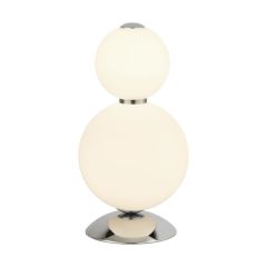Searchlight 51021-2CC Snowball 2lt Table Lamp, Chrome With Opal Glass Shad
