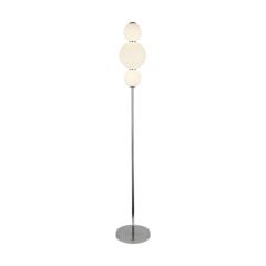 Searchlight Snowball 3lt Floor Lamp, Chrome With Opal Glass Shade