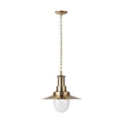 Searchlight Large Fisherman Pendant Light in Antique Brass