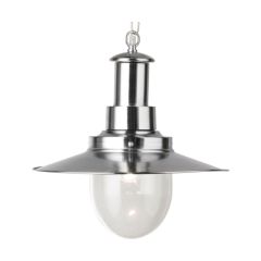 Searchlight 5301SS Fisherman E14 Seeded Glass Pendant w/o Lamp 40W 40cm Satin Silver
