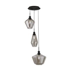 Searchlight Mia 3Lt Multi Drop Pendant With 3 Styles Of Smoked Glass