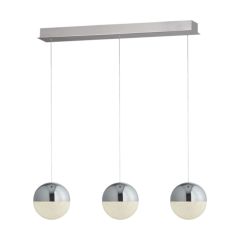 Searchlight 5843-3CC Marbles 3 Lgt Integrated LED 4000K Pendant Globe Bar Crushed Ice Effect 3x12W 1500lm 1500x180x800mm Chrome