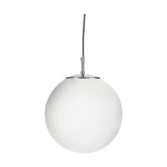 Searchlight 6066 Atom Adjustable E27 White Ceiling Fitting Globe Glass 100W 30x25cm Satin Silver