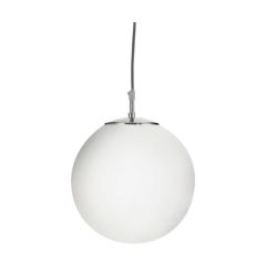 Searchlight 6077 Atom Adjustable E27 White Ceiling Fitting Globe Glass 100W 35x30cm Satin Silver