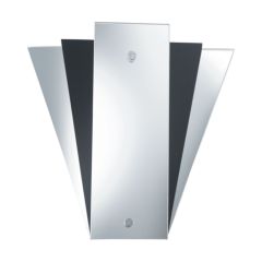 Searchlight 6201BK E14 Deco Fan Style Mirror Light 40W 26x25x6cm Black/Mirror
