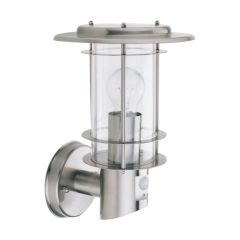 Searchlight 6211 Mayfair Outdoor E27 Sensor Wall Light IP44 60W Satin Silver
