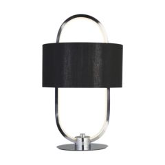 Searchlight 62801CC Madrid LED Table Lamp Black Shade 10W 330lm Chrome/Opal