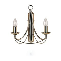 Searchlight 6342-2AB Maypole Classical E14 Wall Light 2x60W Antique Brass