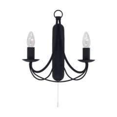 Searchlight 6342-2BK Maypole Classical E14 Wall Light 2x60W Matt Black