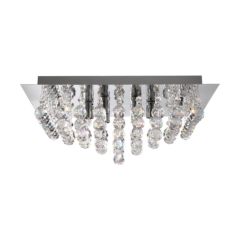 Searchlight 6406-6CC Hanna Flush G9 Crystal Trimmings Ceiling Light 6x40W 19x45cm Chrome