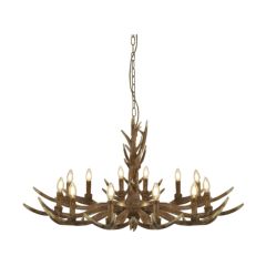 Searchlight 6416-12BR Stag Antler 12 Lgt E14 Cdl w/o Lamp Pendant 12x40W 590x1500x1080mm Brown