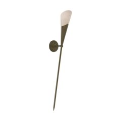 Searchlight 6430-1BR Gothic E14 Cream Cone Wall Light Shaped Scavo Glass 60W 87x19cm Brown
