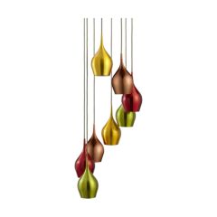 Searchlight 6468-8 Vibrant Multi Drop E14 Shades Pendant 8x40W 170x36cm Coloured