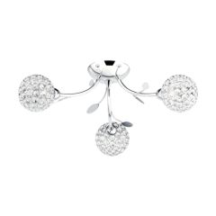 Searchlight 6573-3CC Flush G9 Round Shades Ceiling Fitting inc Chrome Hoops & Glass Buttons 5x33W 17x54cm