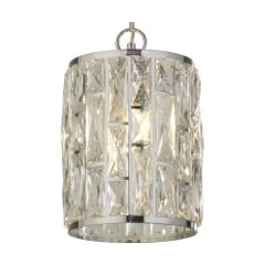 Searchlight 6581-1CC Bijou 1 Light E27 Candle Pendant Crystal Glass Rounded Shade 60W 220x310x1520mm Chrome