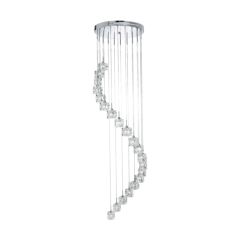 Searchlight Sculptured Ice Twenty Light Ceiling Cluster Pendant In Chrome