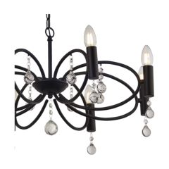 Searchlight Infinity 8Lt Pendant Black With Crystal Glass Detail