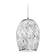 Searchlight 8069WH Ariana Pendant E27 Crackle Glass Ceiling Fitting 60W 133x18cm White