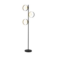 Searchlight 8143BGO 3 Light G9 Opal Glass Floor In-Line Switch 33W 1490x230x390mm Black/Gold