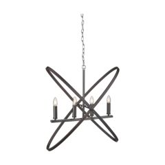 Searchlight 8244-4PW Hoopla 4 Lgt E14 Cdl w/o Lamp Pendant Semi Flush 4x60W 330x450mm Pewter