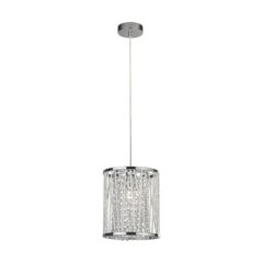 Searchlight 8831CC 1 Light E27 Crystal Drops Pendant Chrome Shade 60W 240x210mm Chrome/Clear