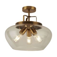 Searchlight Boule 3 Light Semi Flush Ceiling In Bronze