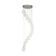 Searchlight Cyclone 12lt Multi Drop Pendant With Clear Glass