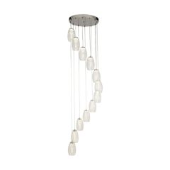 Searchlight 97291-12CL Cyclone 12 Light Multi Drop LED Pendant 3000K 4486lm 63W 2000x520x520mm Clear Glass