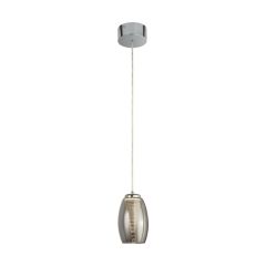 Searchlight 97291-1SM Cyclone 1 Light LED 3000K 382lm Pendant 6W 1200x115x115mm Smoked Glass