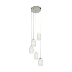 Searchlight 97291-5CL Cyclone 5 Light Multi Drop LED Pendant 3000K 1960lm 27W 1500x350x350mm Clear Glass