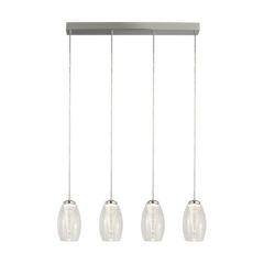 Searchlight Cyclone 4lt Bar Pendant With Clear Glass