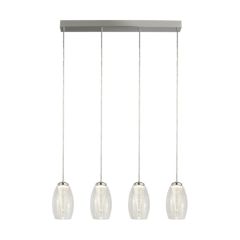 Searchlight 97292-4CL Cyclone 4 Light Bar LED 3000K Pendant 1573lm 22W 1500x115x755mm Clear Glass