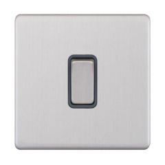Selectric 5MPLUS-101 1 Gang 2 Way X-Rated Plate Switch c/w Grey Insert 10A Satin Chrome