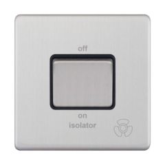 Selectric 5MPLUS-208 3 Pole Fan Isolator X-Rated Plate Switch c/w Black Insert 10A Satin Chrome