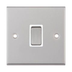 Selectric 7MPRO-115 DP Plate Switch c/w White Insert 20A Satin Chrome