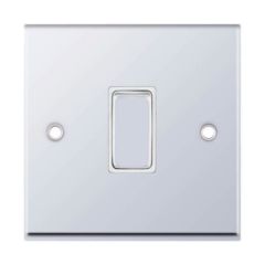 Selectric 7MPRO-301 1 Gang 2 Way X-Rated Plate Switch c/w White Insert 10A Polished Chrome