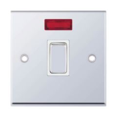 Selectric 7MPRO-316 DP c/w Neon Plate Switch White Insert 20A Polished Chrome