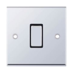 Selectric 7MPRO-501 1 Gang 2 Way X-Rated Plate Switch c/w Black Insert 10A Polished Chrome