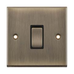 Selectric 7MPRO-601 1 Gang 2 Way X-Rated Plate Switch c/w Black Insert 10A Antique Brass
