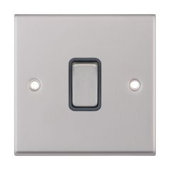 Selectric 7MPRO-715 DP Switch Grey Insert Soft Edged Metal Rocker 20A 86x86x7mm Satin Chrome