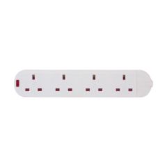 Selectric 8798 4 Gang Trailing c/w Neon Socket Bulk 13A White