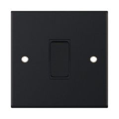 Selectric DSL11-01 1 Gang 2 Way Black Insert Plate Switch Metal Clear Box 10A Matt