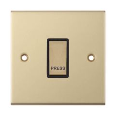 Selectric DSL806 Push Black Insert Plate Switch Clear Box 10A Satin Brass