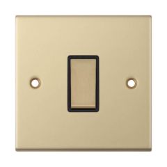 Selectric DSL807 1 Gang Intermediate Black Insert Plate Switch Clear Box 10A Satin Brass