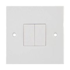 Selectric LG202 2 Gang Way Plate Switch Bulk 10A White