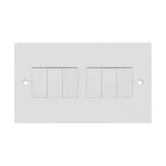 Selectric LG207 6 Gang 2 Way Plate Switch Bulk 10A White