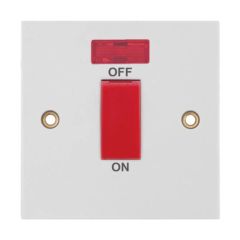 Selectric LG951N 1 Gang DP c/w Neon Switch Bulk 45A White