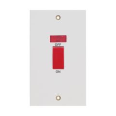 Selectric LG952N 2 Gang DP c/w Neon Switch Bulk 45A White